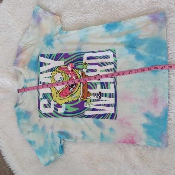 Nickelodeon SpongeBob SquarePants Stay Weird Custom Tie Dye Unisex Tee Shirt - Picture 6 of 6